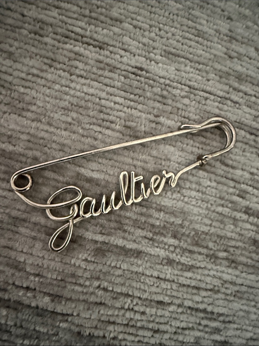 Silver-Tone 'Gaultier' Script Pin Accessory - Picture 2 of 2